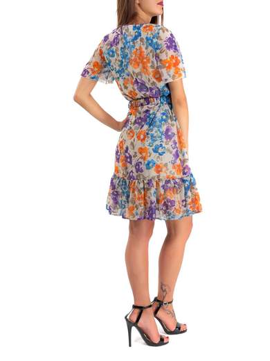 CARMEN Vestito A Fiori Elegante Online Donna Corto Estivo Con Balze