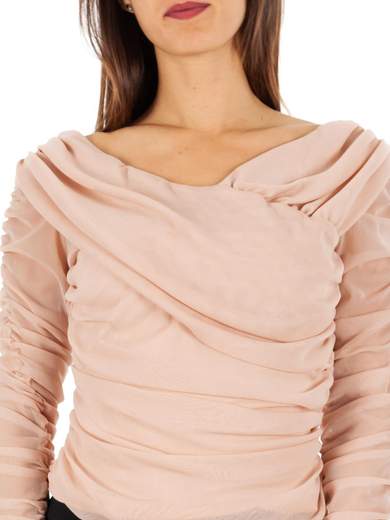 RINASCIMENTO Camicetta Elegante Da Donna Trasparente Maniche Lunghe in Tulle