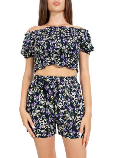 Completo Top E Pantaloncini Ragazza Fiorellini Elasticizzato