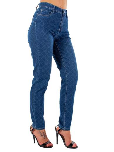 Emanuela Costa Jeans stampa geometrica vita alta EC6258