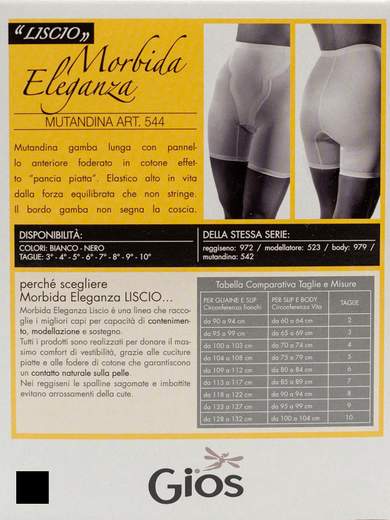 GIOS Mutandina Guaina Contenitiva Donna a Pantaloncino GIOS Art. 544