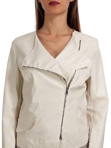 Giacca Ecopelle Donna Primaverile Estiva Con Zip Maniche Lunghe