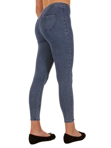 Jeans Crop Donna Vita Alta Skinny Push Up Stretti Elasticizzati