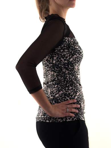 MADE IN ITALY Top animalier con trasparenze