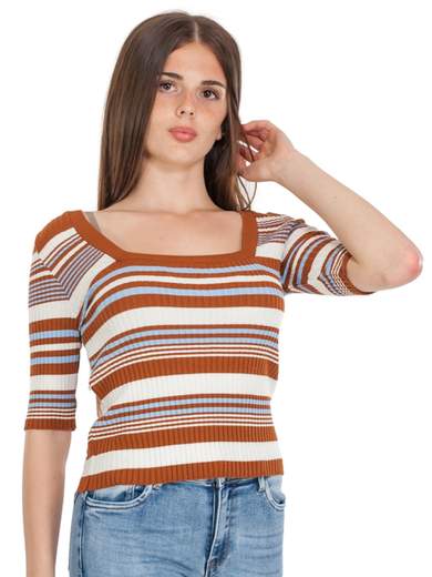 RINASCIMENTO Maglia Estiva Donna A Righe A Maniche Corte Rinascimento