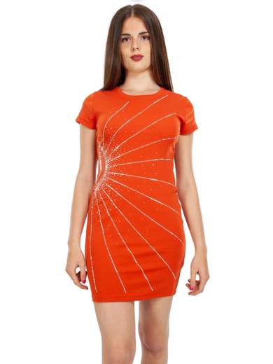 Maglietta Lunga Per Leggings Cotone Aderente Strass Estivo