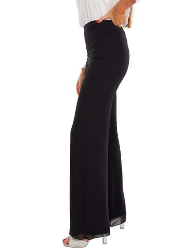 Pantalone elegante a vita alta largo in chiffon