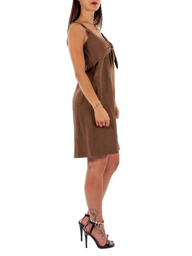 RINASCIMENTO Vestito Donna Estivo Corto Rinascimento In Lino Svasato