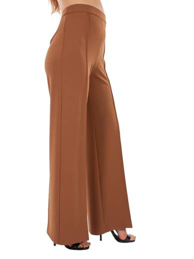 Pantaloni larghi donna a vita alta eleganti in crepe stretch