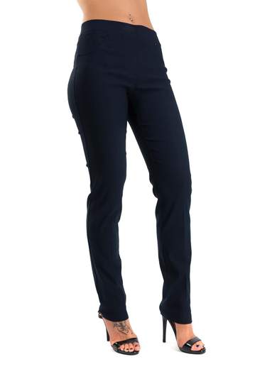 Pantaloni Leggeri in Bengalina Taglie Forti con Spacco