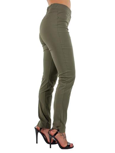 Pantaloni Leggeri in Bengalina Taglie Forti con Spacco
