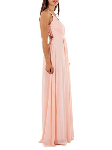 Abito Lungo da Cerimonia con Schiena Scoperta e Scollo Profondo