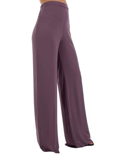 Pantaloni eleganti donna a palazzo in chiffon vita alta