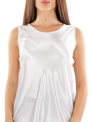 Top Donna Elegante Sottogiacca in Raso Spalline Larghe