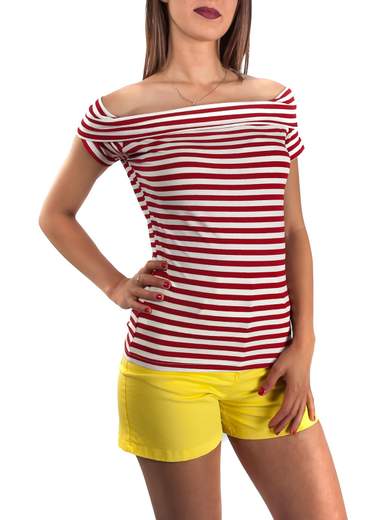 CARMEN UNICA T-shirt a righe manica corta C83