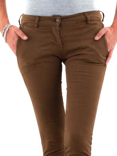 CARMEN Pantaloni Chino Donna Vita Bassa Cotone Slim Fit