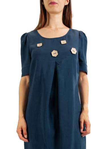 CARMEN Vestito Donna Estivo In Lino Longuette Midi Leggero Da Giorno