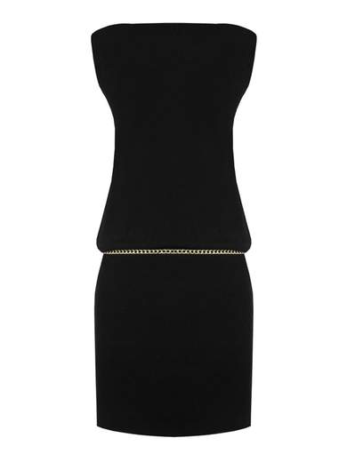 Vestito Corto Donna Rinascimento In Maglia Con Cintura Dorata