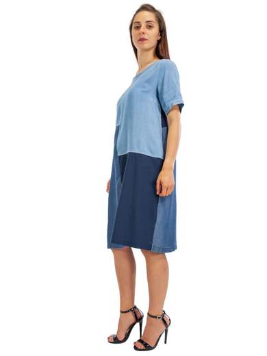 CARMEN Vestito Scollo A Barchetta Donna Corto Estivo In Cotone Da Giorno