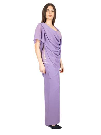 Abito cerimonia con pantalone a palazzo e blusa in pizzo