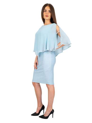 Abito cerimonia donna corto per signora a tubino glitterato