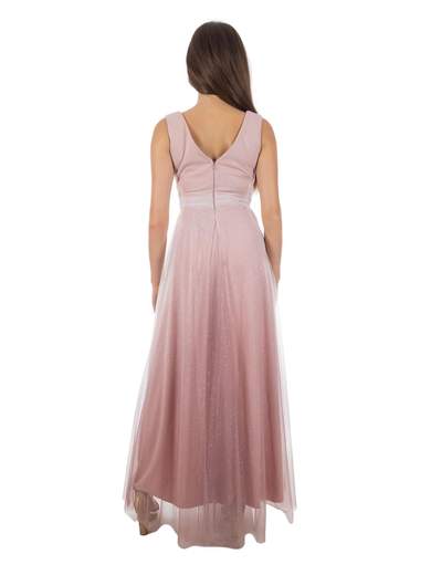 Abito lungo da cerimonia in tulle stile impero