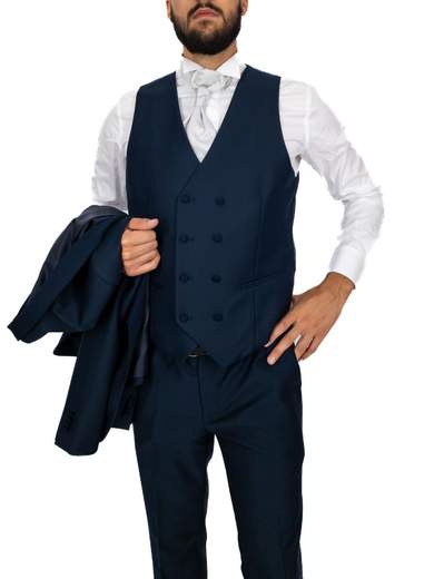 Abito cerimonia uomo Drop 8 con gilet slim fit giovanile