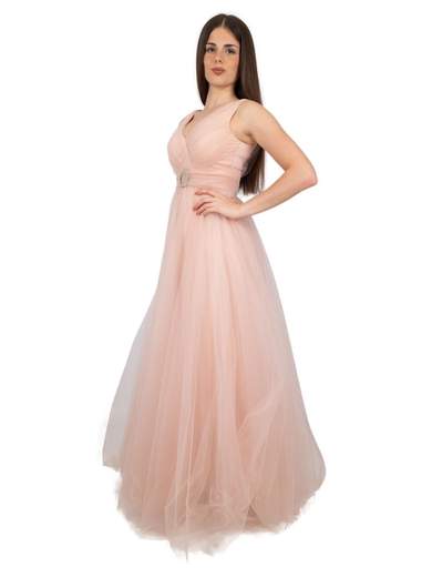 Abito da cerimonia lungo elegante stile impero in tulle