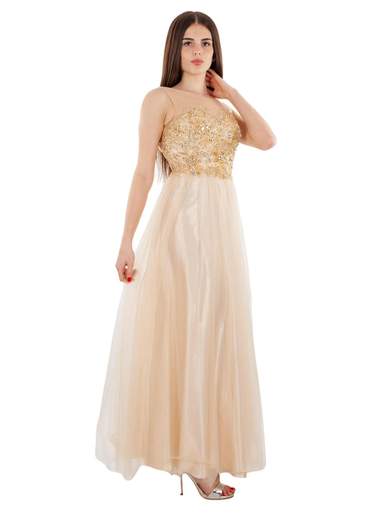 Abito lungo elegante cerimonia donna stile principessa