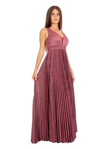 STRABELLO CERIMONIA Abito Lungo Elegante Cerimonia Donna Stile Impero Glitterato