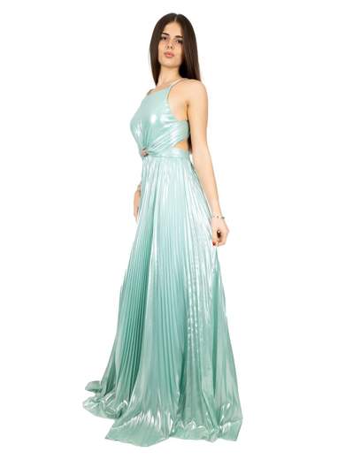 ABITO LUNGO CERIMONIA IMPERO PLISSETTATO