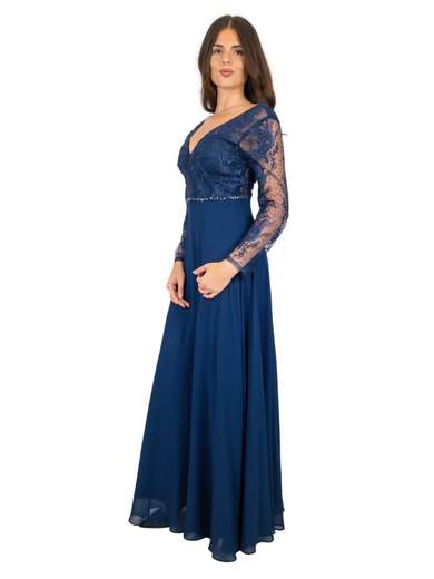 Abito lungo cerimonia manica lunga per mamma sposa o sposo