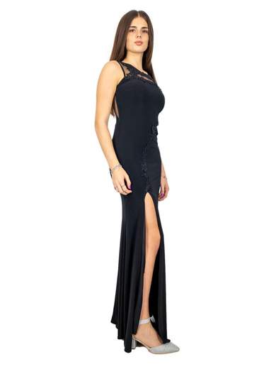 Vestito Lungo con Spacco a Sirena Elegante da Sera Femminile