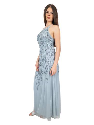 Frank Lyman Abito Lungo Elegante Cerimonia Donna Con Scollo Americana