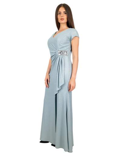 STRABELLO CERIMONIA Abito Lungo Elegante Cerimonia Donna Con Spacco Curvy