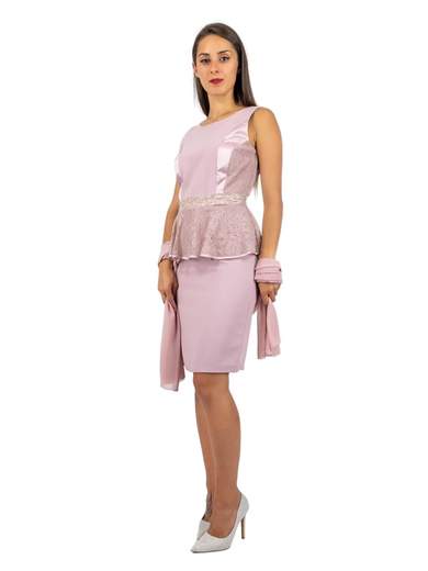 SHADÈ COLLECTION Abito Mamma Sposa E Sposo Da Cerimonia Corto A Tubino Con Pizzo