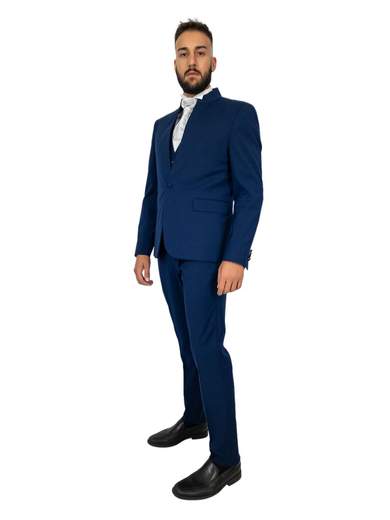 MARCEL MOREL Abito Uomo Elegante Giovanile Collo Coreana Completo Slim Fit Drop 8