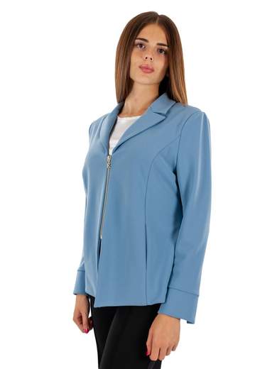 KITANA Blazer Donna Curvy Con Zip Giacca Elegante In Crepe Sfoderata