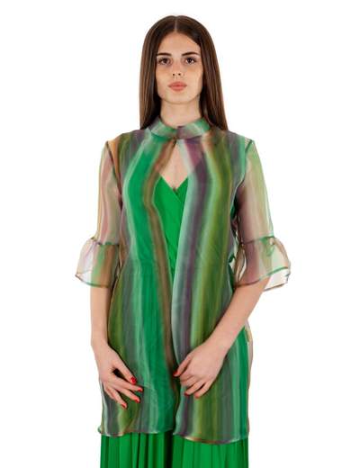 Blazer Donna In Organza Multicolor