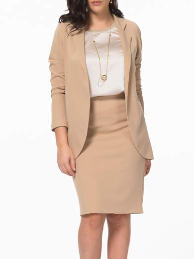 KITANA Blazer Lungo Donna Giacca Elegante Curvy Aperta In Crepe