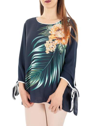 Blusa elegante con stampa floreale da cerimonia