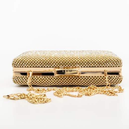 Borsetta da cerimonia a gioiello oro elegante rigida a mano