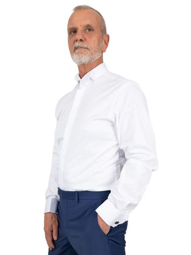 Camicia uomo slim fit collo diplomatico con gemelli elegante