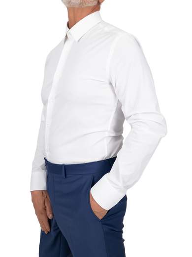 Camicia uomo slim fit bianca collo italiano elegante classica