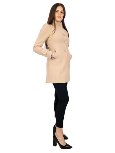 Cappotto Donna Corto Sciancrato Elegante con Collo Alto