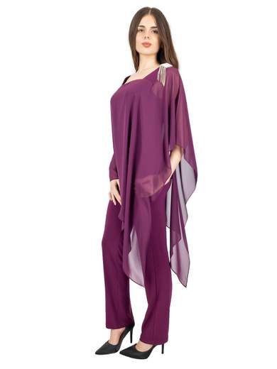 JEAN CRYÒ Completo Pantalone Donna Elegante Con Blusa Per Matrimonio