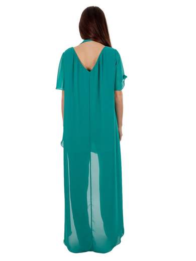Completo Elegante Donna da Cerimonia in Chiffon con Strass e Stola – 28303M