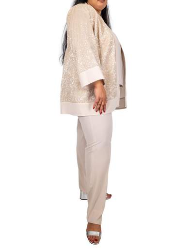 Elegant Plus Size Women’s Outfit in Crepe and Sequins