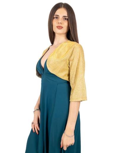 STRABELLO CERIMONIA Coprispalle Elegante Bolerino Per Cerimonia Corto Donna Lurex