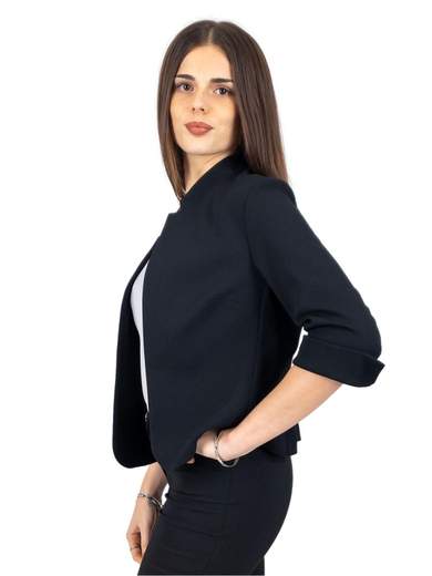 Coprispalle elegante curvy corto in crepe maniche tre quarti